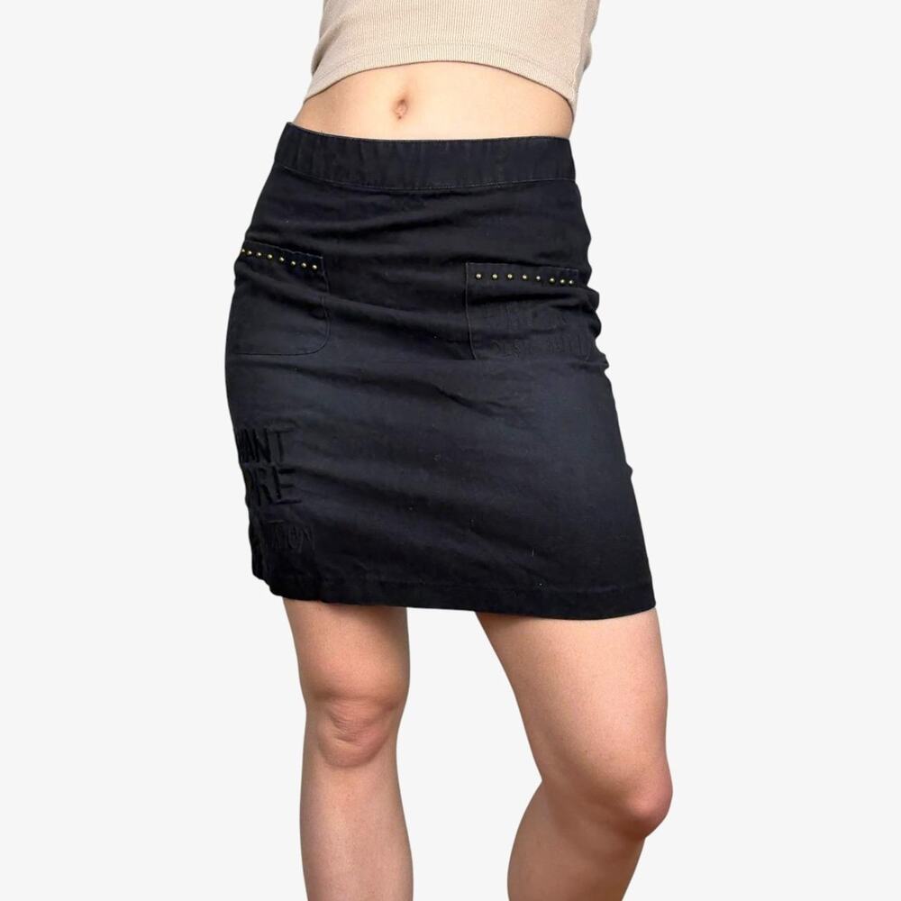 Desigual black denim mini skirt